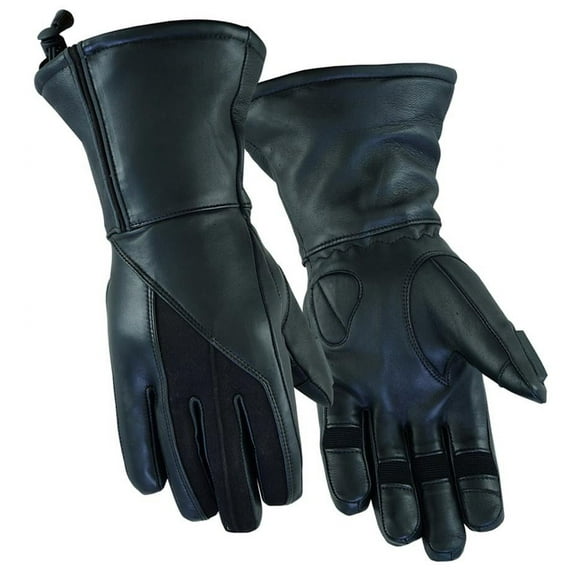 Daniel Smart Motorcycle Leather Winter Gloves Close Out Cow Hide Heavy Duty with Adjustable Wrist Strap and Touch Screen Fingertips- S