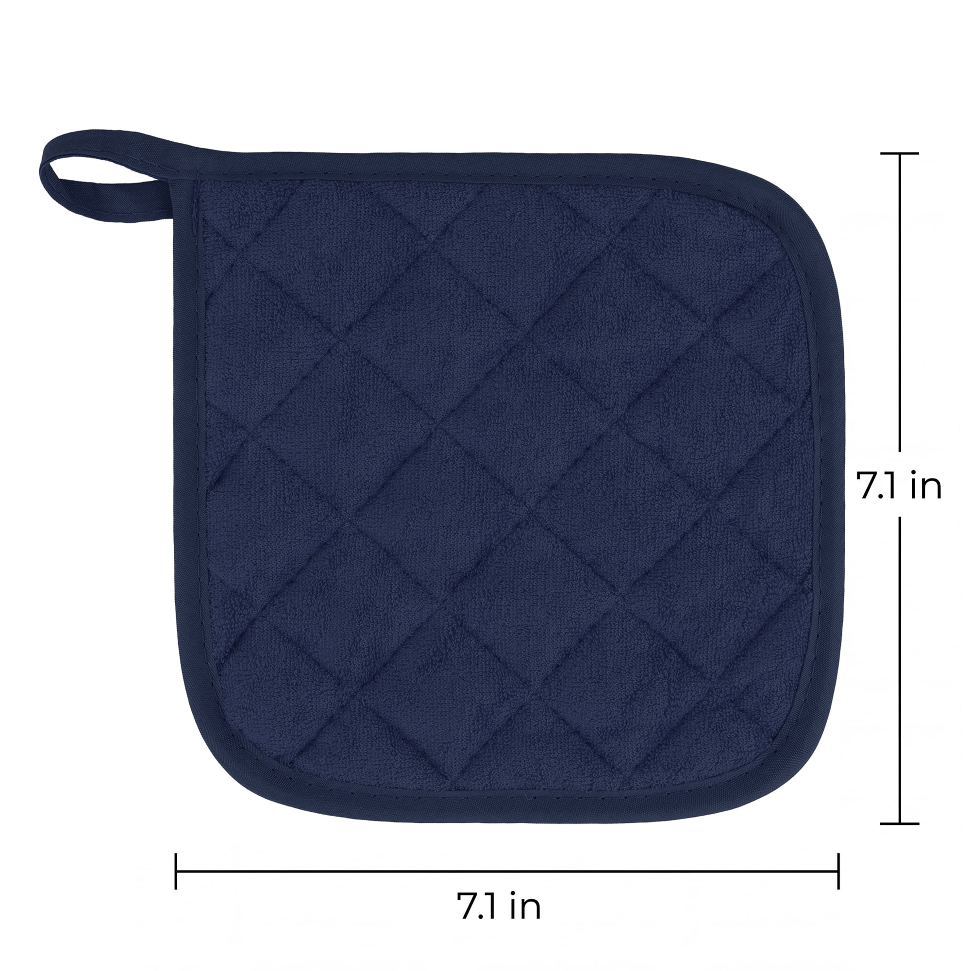 Unique Bargains Pot Holders Heat Resistant Non Slip Hot Pads for Cooking Navy Blue 6Pcs