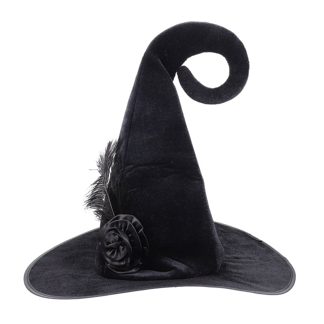Sombrero de bruja franela asistente sombrero halloween bruja sombrero cosplay traje hechicero sombrero