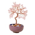 thumbnail image 3 of Estatua de árbol del dinero, adorno de escritorio, centro de mesa, escultura de cerámica creativa rosa, 3 of 9