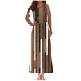 thumbnail image 1 of Vestido Corto de Verano de la Moda de las Mujeres Impreso de Manga Corta Cuello Redondo Tobillo de Longitud Vestido Casual, 1 of 8