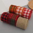 thumbnail image 4 of PENGXIANG Christmas Wired Edge Ribbons Buffalo Plaid Wrapping Ribbon Red Green Burlap Ribbon Rustic Wired Craft Ribbon for, 4 of 6