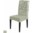 thumbnail image 6 of Chair Covers for Dining Room Set of 8,Christmas Snowflake Stretch Seat Protector Removable Washable Chairs Slipcovers for Kitchen Banquet Wedding Hotel,Winter Snowfall on Sage Green, 6 of 6