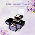 thumbnail image 5 of Byootique 4in1 Rolling Makeup Train Case w/ Cube Case Cosmetic Organizer Purple, 5 of 9