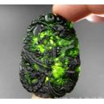 thumbnail image 3 of HOOUN Black Green Natural Jade Carved Chinese Dragon Phoenix Pendant Necklace Jewelry, 3 of 6