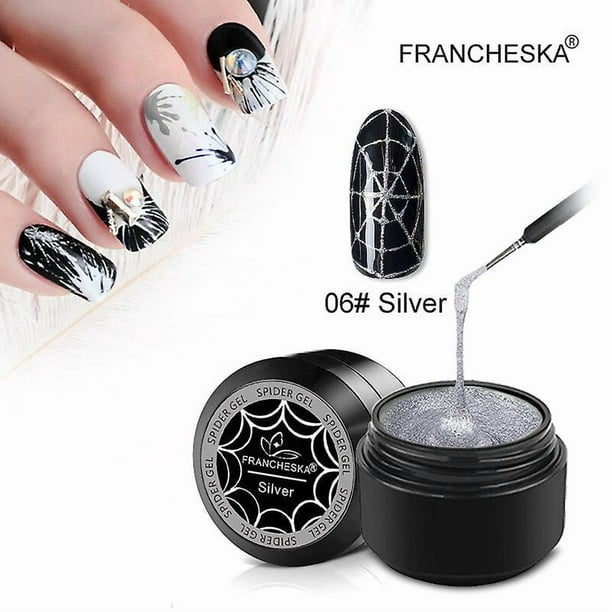 Spider Web Gel Polish Nail Art Design Zwart Uv Schilderen Gel Zijde Lijnen Vernissen