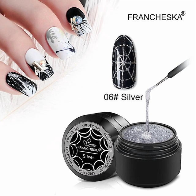 Spider Web Gel Polish Nail Art Design Zwart Uv Schilderen Gel Zijde Lijnen Vernissen