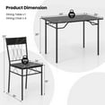 thumbnail image 3 of Costway 5PCS Dining Table Set for 4 Rectangular Kitchen Table & 4 Chairs with Metal Frame Cement Black, 3 of 10