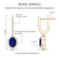 thumbnail image 6 of Rosec Jewels Lab Grown Blue Sapphire Drop Earrings with Moissanite for Women - 5X7 mm, 14K Yellow Gold, 6 of 7