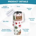 thumbnail image 2 of Yayeee 30oz Double-Wall Insulated Stainless Steel Tumbler with Handle Bottle, Brown Nordic Christmas, 2 of 8