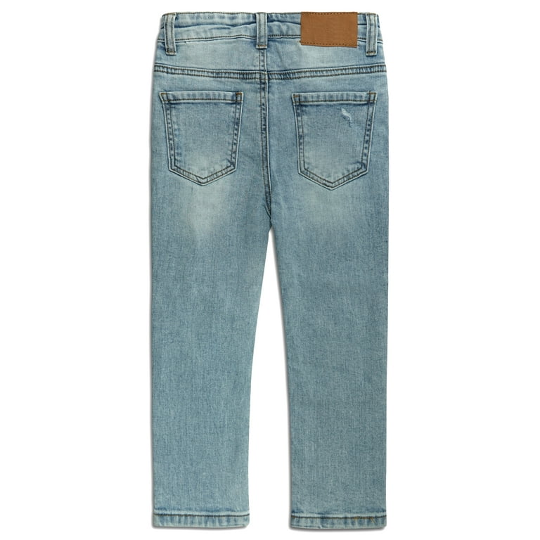 KIDSCOOL SPACE Boys Jeans,Little Boy Elastic Band Inside Ripped