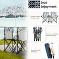 thumbnail image 3 of UBesGoo, Beach Chair,  Two Seat Portable Chair, Folding Chairs for Outside with Umbrella, Fishing Chair with Canopy, With Bag, White Coconut Tree, 3 of 9