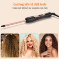 thumbnail image 2 of LXMTOU Varita rizadora de 3/8 de pulgada, rizadora pequeña, rizos apretados, barril de cerámica de turmalina para cabello corto y largo, rizador de varita delgada con temperatura ajustable sin abrazad, 2 of 5
