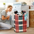 thumbnail image 5 of Yayeee Freestanding Laundry Hamper with Handle Collapsible Large Storage Basket for Clothes, Vibrant Red Tartan Pattern, 5 of 7