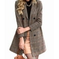 thumbnail image 2 of Blazer pour Femmes Automne Hiver Décontracté Col en V Boutonné Veste Habillée Longue Marron m, 2 of 9