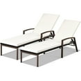 thumbnail image 3 of Costway 2PCS Patio Rattan Lounge Chair Chaise Recliner Back Adjustable Cushioned Garden, 3 of 10