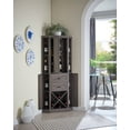 thumbnail image 5 of Gramercy Way Corner Bar Cabinet with Rotating Wine Rack Grey, 5 of 5