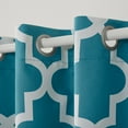 thumbnail image 4 of TOWN & COUNTRY EVERYDAY Ironwork Geo Trellis Sateen Indoor Curtains, Room Darkening Blackout, Grommet Top, Energy Efficient, 2-Pack Set, 52"x108", Teal, 4 of 10