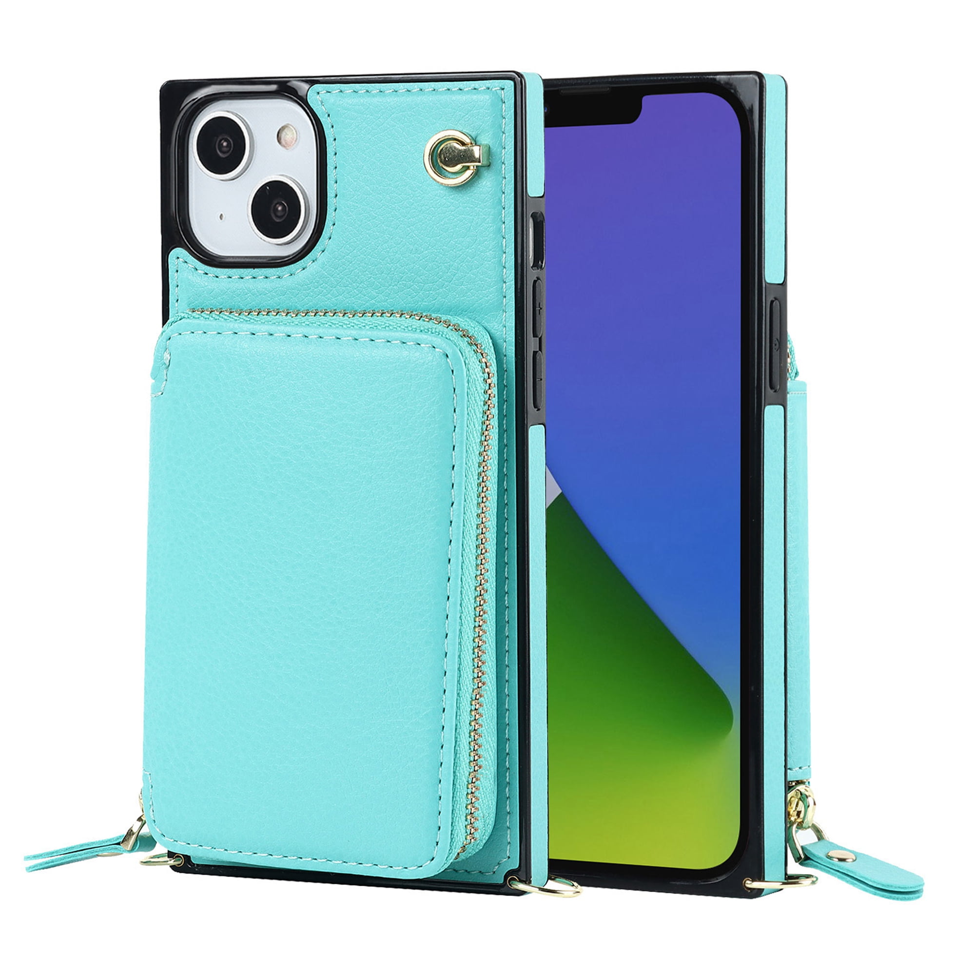 Mantto Crossbody Case for iPhone 14, Wallet Credit Card Kickstand