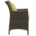 thumbnail image 2 of Modway Conduit 17" Rattan/Aluminum Patio Dining Armchair in Brown/Peridot Green, 2 of 3