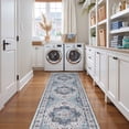 thumbnail image 4 of Roxstand 2x8 Hallway Runner Rug, Vintage Medallion Washable Kitchen Rug, Non Slip Stain Resistant Carpet for Entryway Bedroom, Blue, 4 of 10
