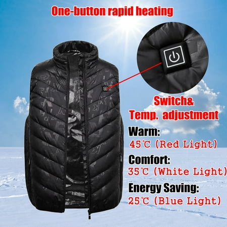 S-4XL Men Electric Heating Vest Jacket Lightweight Heated Vest, 5V USB ...