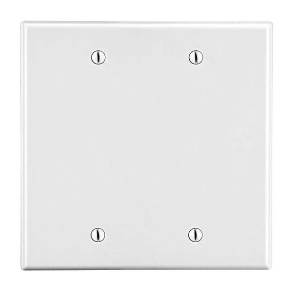Hubbell Wiring Device-Kellems BlnkBxMntWllPlt,Stnd;Wht,2Gng,Smth Stn P23W