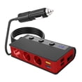 thumbnail image 1 of Cargador De Coche Usb Adaptador De Encendedor De Cigarrillos Multipropósito Adaptador De Cargador De Coche Fácil De Usar Con 3 Encendedores De Cigarrillos Pantalla De Voltaje De Interruptor seitruly VI006498-00, 1 of 6