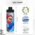 thumbnail image 4 of Super Mario Run Unisex Sports Insulated Water Bottles Kettle Stainless Steel Portable Cup 18OZ For School Travel Gym Running, 4 of 8