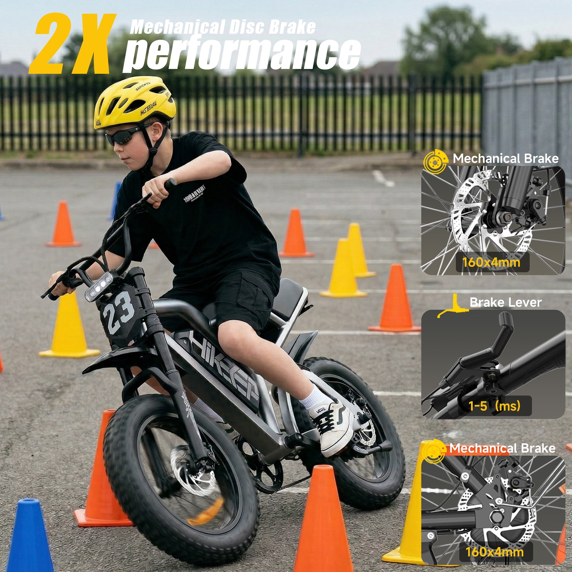HiKeep Electric Bike for Teenagers, 750W 1500W Peak Dirt Bike, 48V 15Ah Battery Ebike, 25MPH E-Mountain Bike, 16x3.0 Fat Tire, UL2849