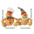 thumbnail image 5 of Christmas Gingerbread Man Doll Stuffed Merry Christmas Ornament Cartoon Doll Figurine with Cook Hat Santa Hat for Home Decor, 5 of 7