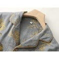 thumbnail image 4 of Men’s Cotton Gauze Pajama Set, Vintage Chinese Style Cardigan Sleepwear with Turn-Down Collar, Long Sleeve and Pants, Lightweight Summer Homewear, 4 of 11