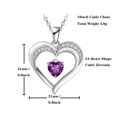 thumbnail image 5 of Women Jewelry Gift 18k White Gold Plated CZ Diamond Love Heart Pendant Necklace, 5 of 7