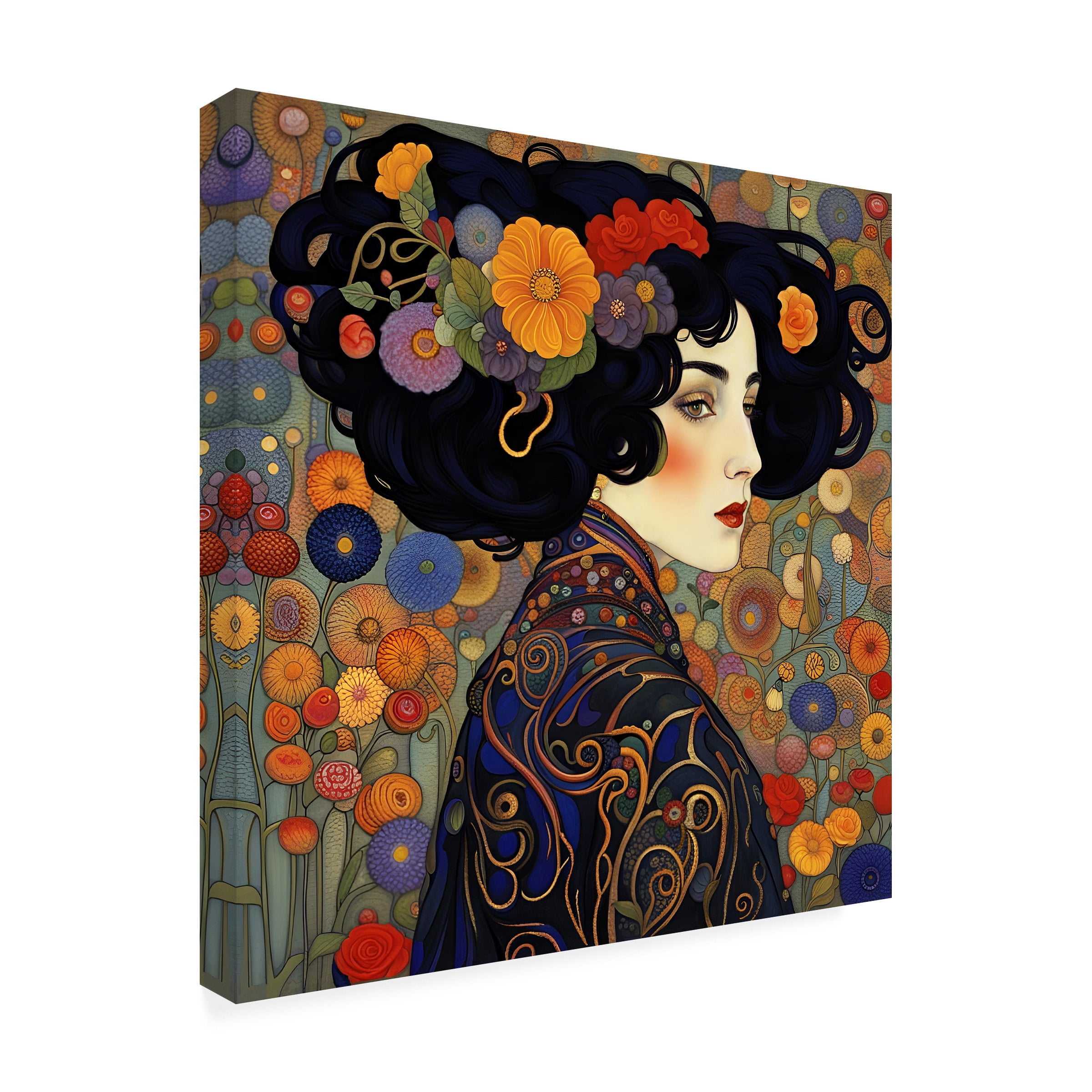 Canvas Wall Art - Tina Lavoie 'Art Nouveau Beauty IV' Wall Art for Living Room, Bedroom, or Office Décor by Trademark Fine Art - 14 x 14 Inches