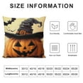 thumbnail image 5 of Patifu Halloween Pumpkin Pillow Covers  Jack-o-Lantern Wearing Witch Hat Throw Pillow Case Decorative Cushion Cover Autumn Mapke Leaves Black Bat Pillowcases 12x12in, 5 of 5