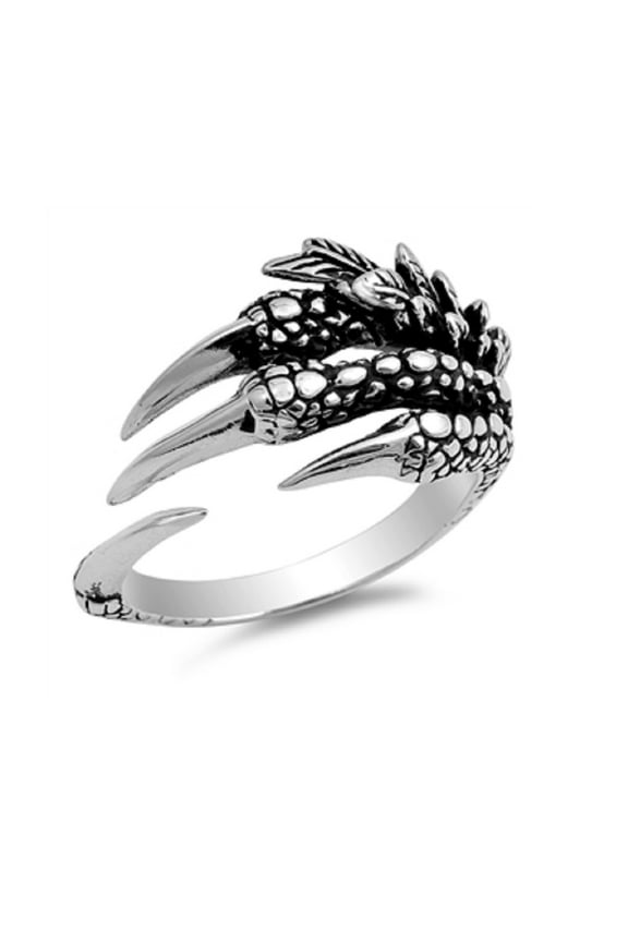 925 Sterling Silver Eagle Claw Fashion Ring Size 6