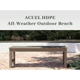 thumbnail image 3 of Outdoor Bench, Two Person Poly Lumber Porch Bench, Weatherproof Garden Bench That Never Rot and Fade, All-Weather Patio Bench Suit for Garden, Porch, and Park(Brown), 3 of 6