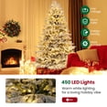 thumbnail image 6 of Costway 7 FT Pre-Lit Christmas Tree Snow Flocked Hinged Xmas Decoration with 450 Lights, 6 of 12