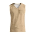 thumbnail image 4 of Men's V-Neck Sleeveless Quick-Dry Sports T-Shirt, Muscle Cotton Shirts, Summer Athletic Casual Basic Tees with Pocket, 2XL, 4 of 6