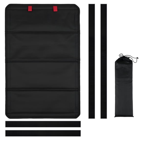 LAMIRO RV Door Window Shade, Foldable Magnetic Blackout Cover, UV Rays Protection for Camper Trailer (25''*16'', Black)