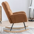 thumbnail image 3 of Sesslife Comfy Rocking Chair for Nursery, Glider Chair with High Backrest, Armrests & Upholstered Pad, Bedroom Nursery Rocker Chair for Baby & Kids, Brown, 3 of 9