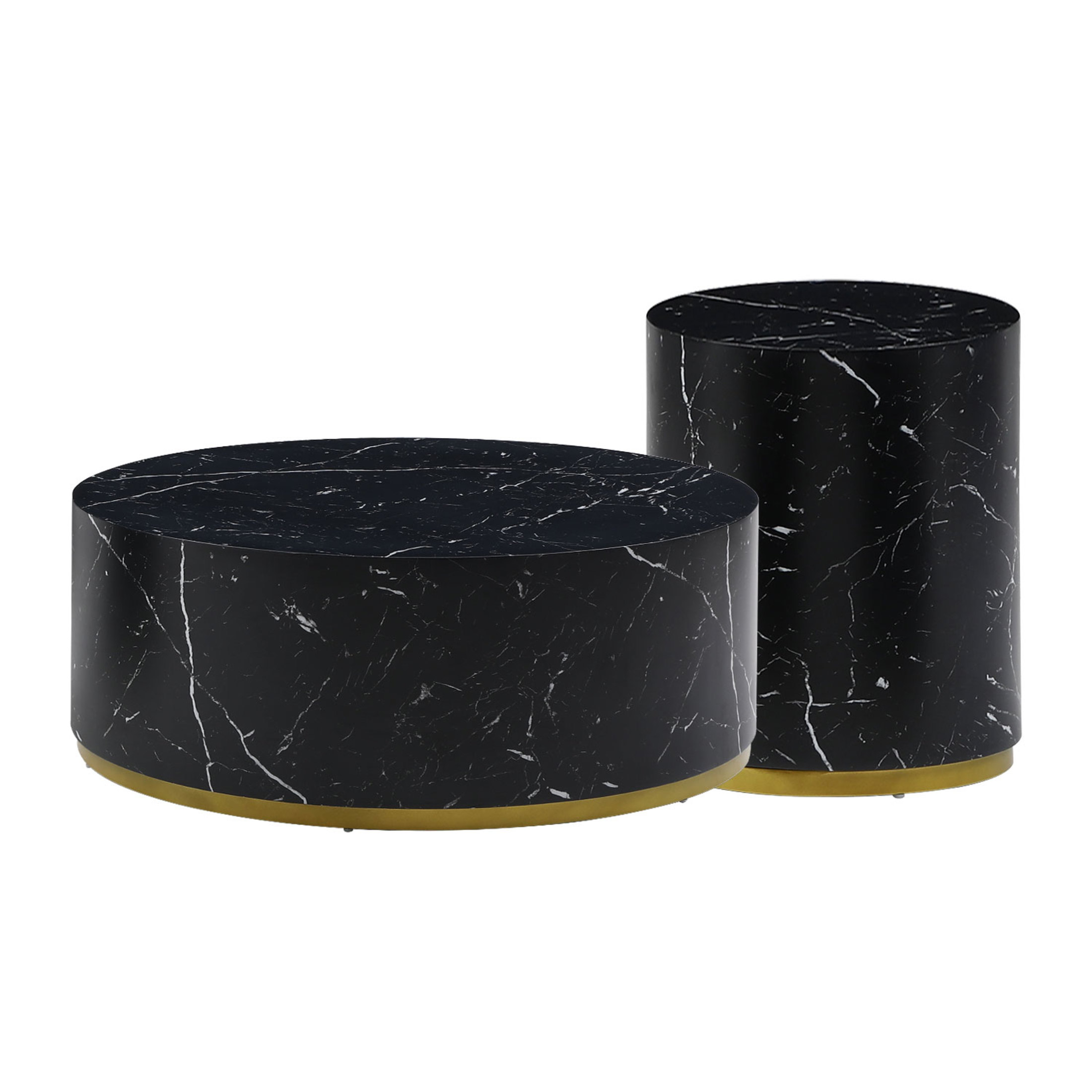 Noble House 15.75" Round Side Table, Modern MDF Accent End Table, Wear-Resistant Finish for Living Room, Black