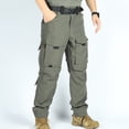 thumbnail image 5 of Yaoyar Mens Solid Color Multi-Pocket Tactical Pants Work Pants Stretch Outdoor Waterproof Pants Quick Dry Travel Climbing Camping Fishing Mens Work Pants, 5 of 8