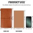 thumbnail image 4 of Leather Vintage Notebook with Elastic Closure and Card Pockets, Refillable Travel Journal Diary, Handmade Leather Notepad 2 Kinds of Insert Book Gift(Brown), 4 of 9