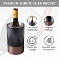 thumbnail image 3 of Sol Living Wine Chiller Bucket - Double Wall Stainless Steel Barware - Wine & Champagne Holder - Cooler for Home, Bars, Restaurants, Commercial Use - Half Copper Ribbed - Half Black Matte, 1.6 qt, 3 of 8