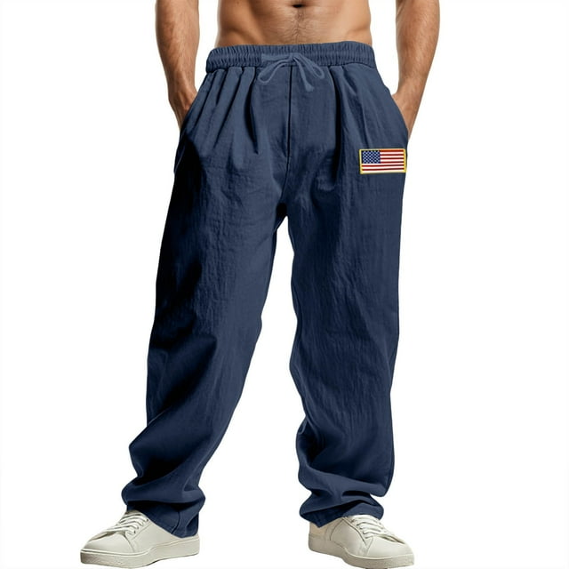 Men's Casual Trousers Everyday Lightweight Straight Leg Design with Adjustable Drawstring for Comfort and Versatile Style