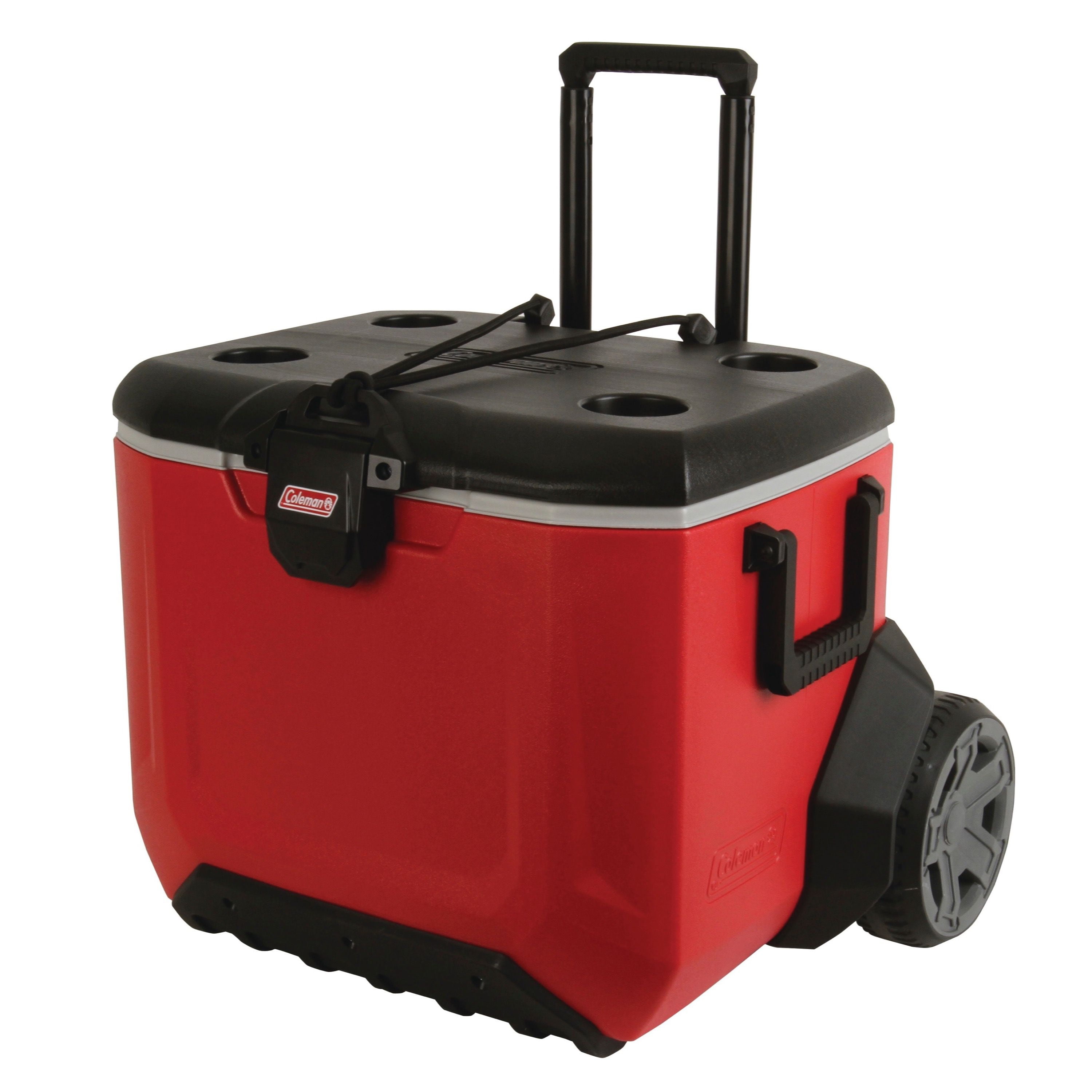 Coleman 55Quart Rugged AllTerrain Hard Cooler with Wheels, Red