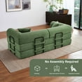thumbnail image 5 of 5-in-1 Folding Convertible Sofa Bed, 79" Corduroy Floor Couch Futon, Pull-Out Sleeper Loveseat, Modular Boneless Sofa for Living Room & Bedroom, Dark Green, 5 of 7