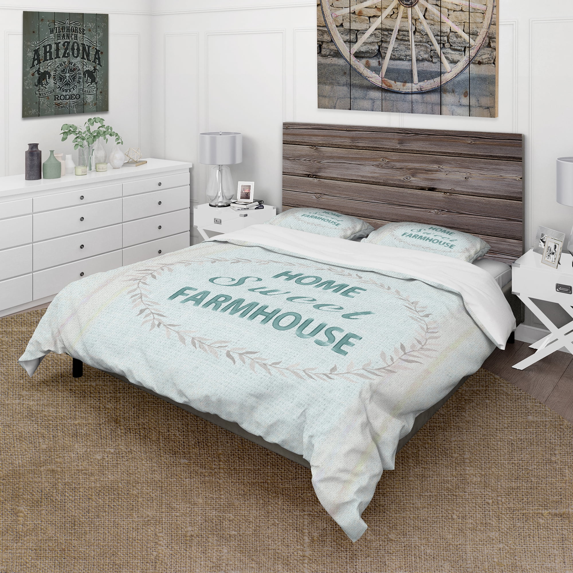Designart 'Farmhouse Florals XIII' Farmhouse Duvet Cover Set