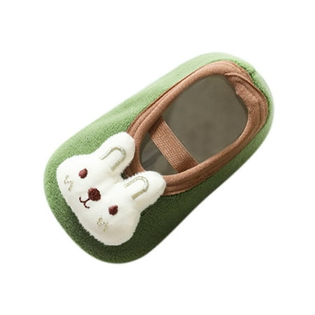 

Yinguo Boys And Girls Cartoon Character Pattern Warm Toddler Shoes Indoor Floor Socks Non Slip Fashion Toddler Shoes Breathable Cartoon Warm Toddler Shoes Green XXL